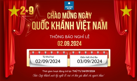 THÔNG BÁO NGHỈ LỄ QUỐC KHÁNH 02/09